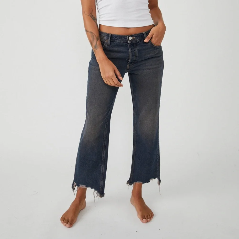 Free People We The Free Maggie Mid-Rise Straight Jeans Back Alley Wash 26